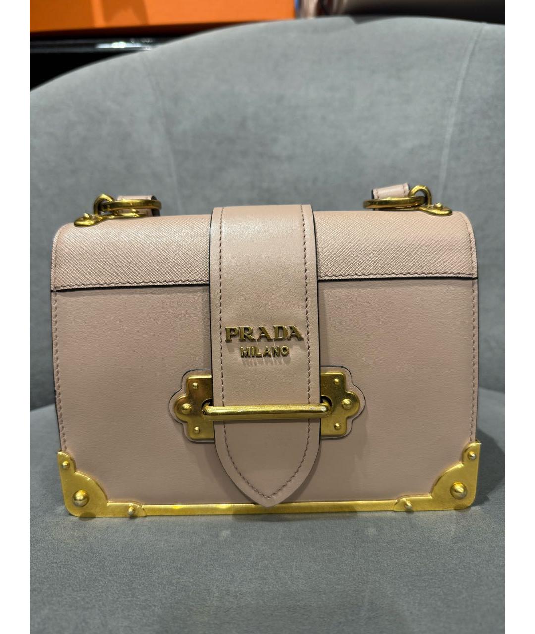 PRADA Розовая кожаная сумка через плечо, фото 7