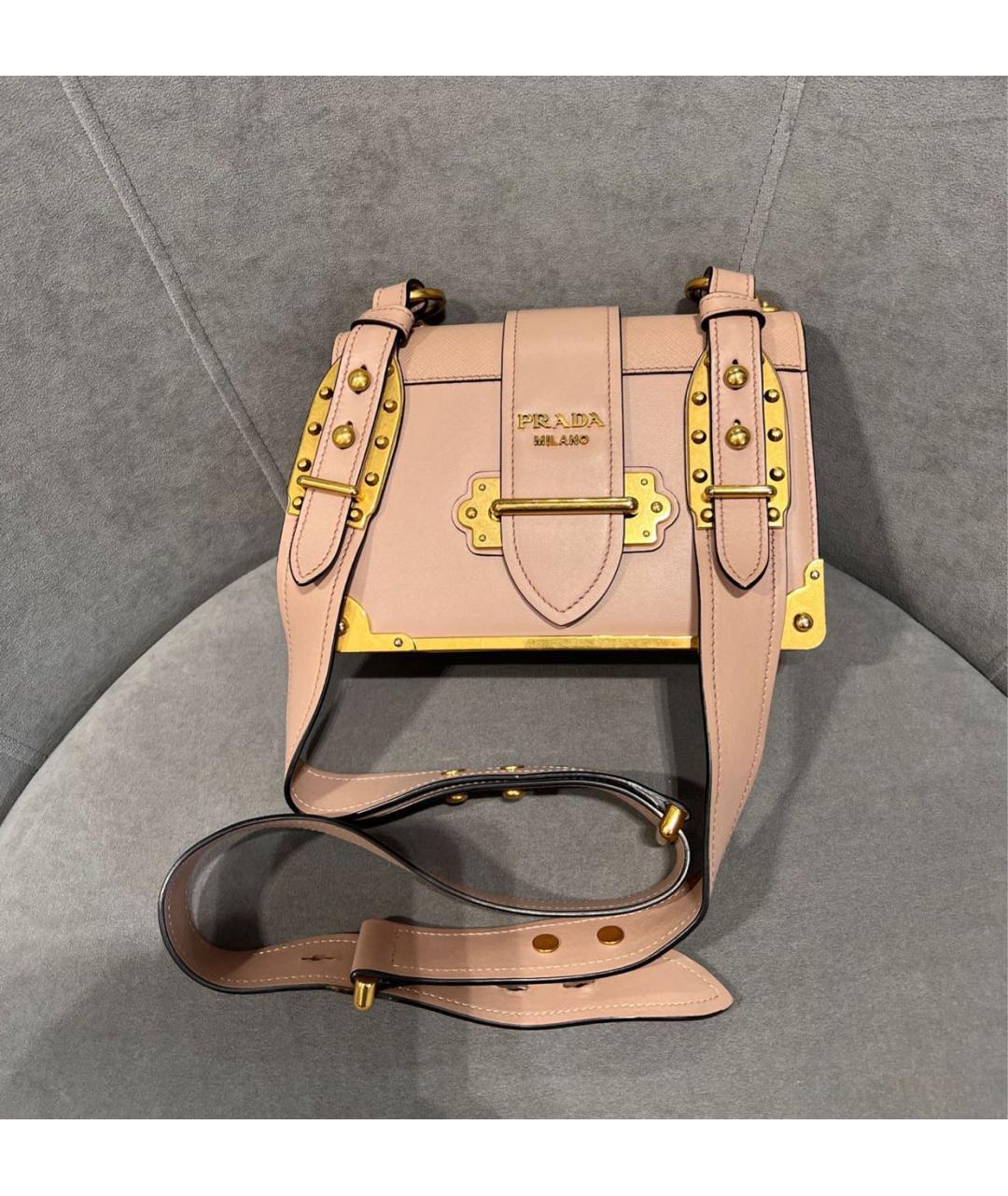 PRADA Розовая кожаная сумка через плечо, фото 2