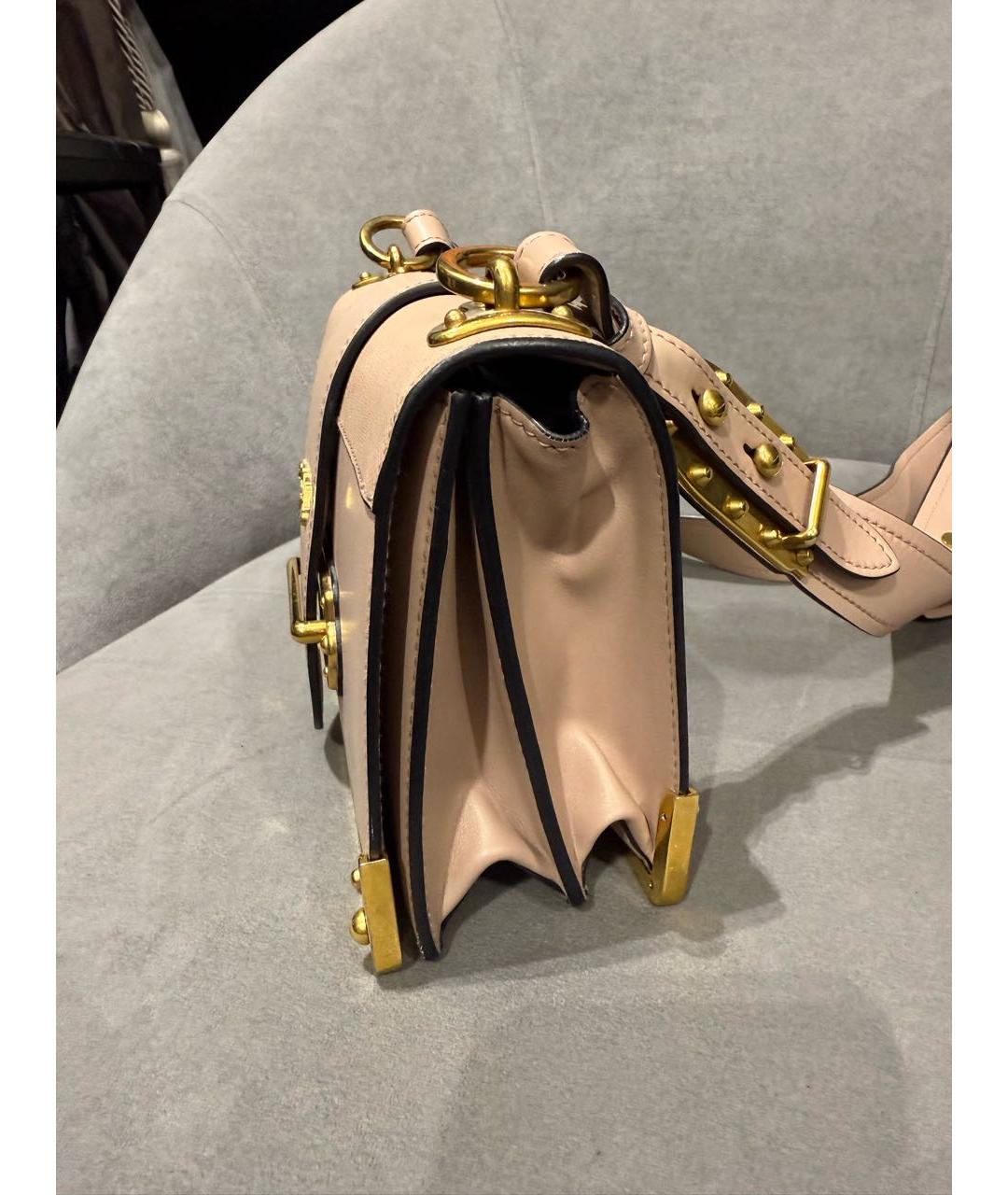 PRADA Розовая кожаная сумка через плечо, фото 4