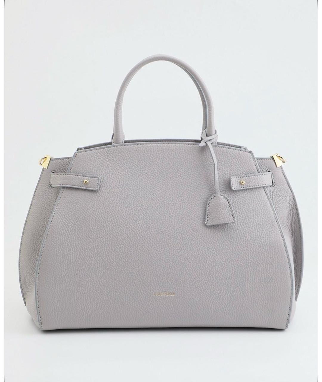 COCCINELLE Серая кожаная сумка с короткими ручками, фото 6
