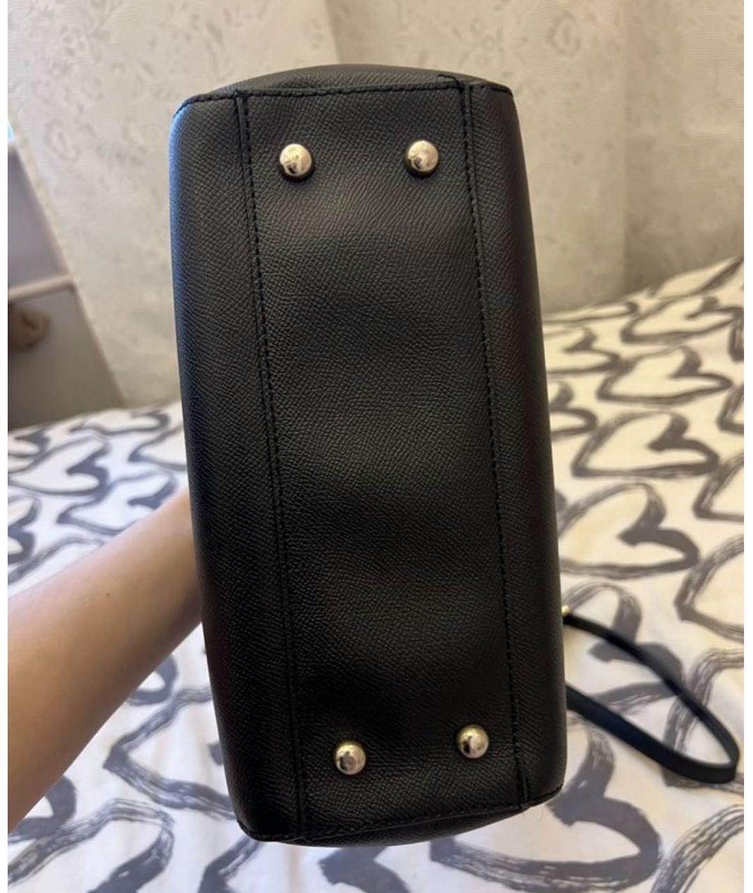 DOLCE&GABBANA Черная кожаная сумка через плечо, фото 3