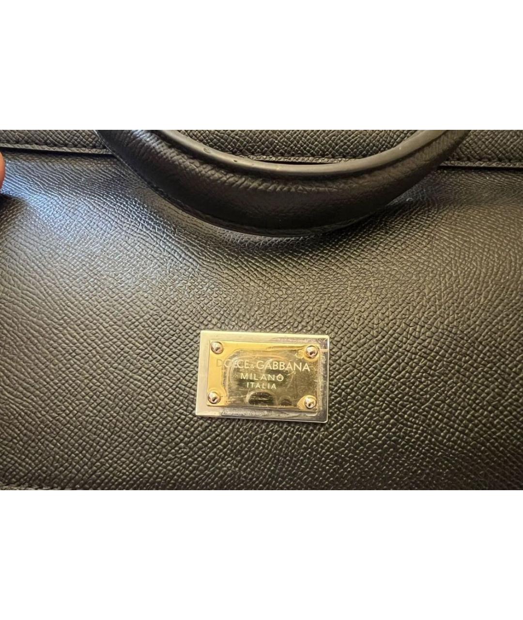 DOLCE&GABBANA Черная кожаная сумка через плечо, фото 4