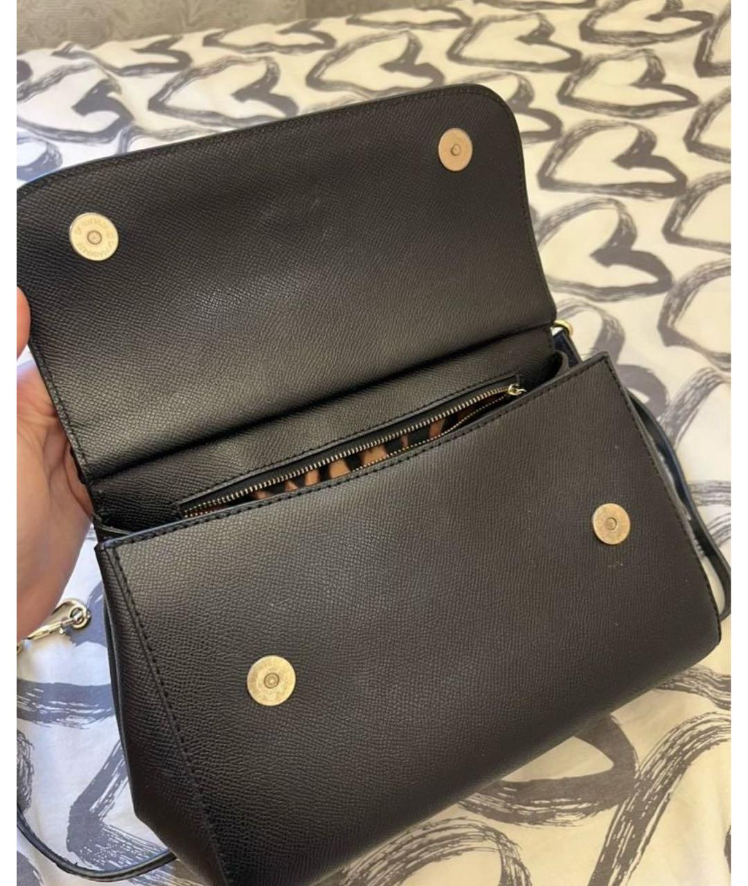 DOLCE&GABBANA Черная кожаная сумка через плечо, фото 6