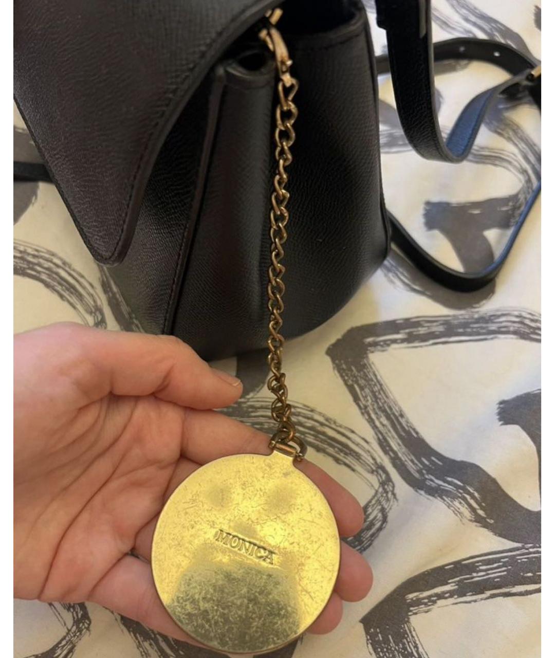 DOLCE&GABBANA Черная кожаная сумка через плечо, фото 8