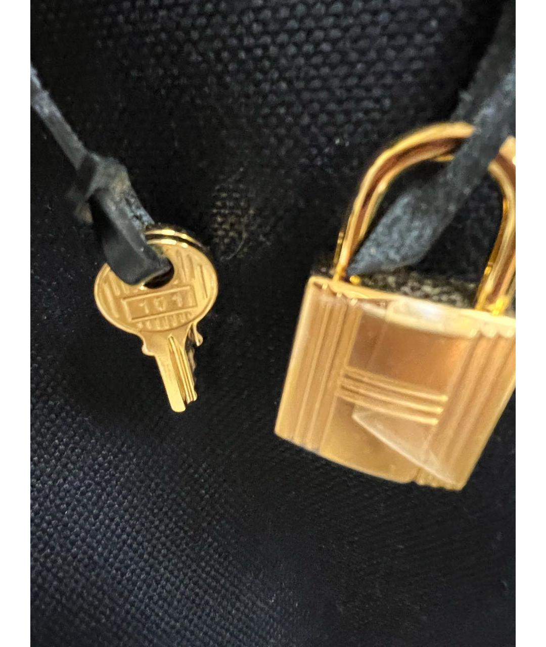 HERMES Черная кожаная сумка с короткими ручками, фото 2