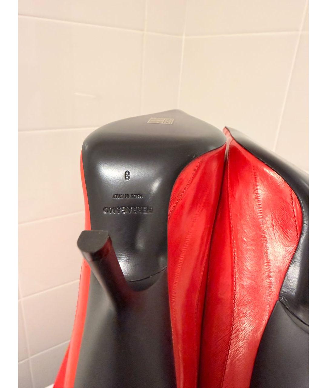 FERRAGAMO Красные туфли из экзотической кожи, фото 5