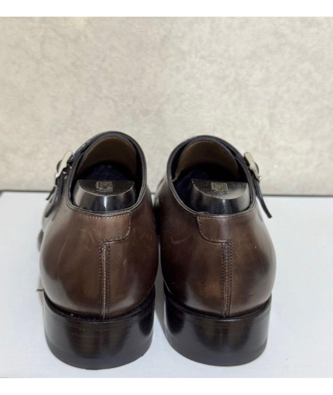 SANTONI Коричневые кожаные туфли, фото 4