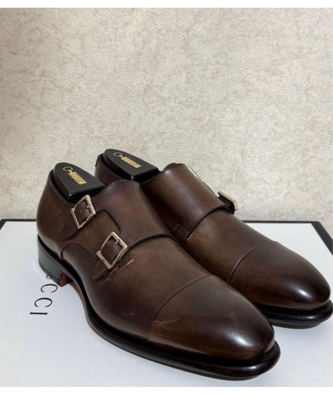 SANTONI Коричневые кожаные туфли, фото 3
