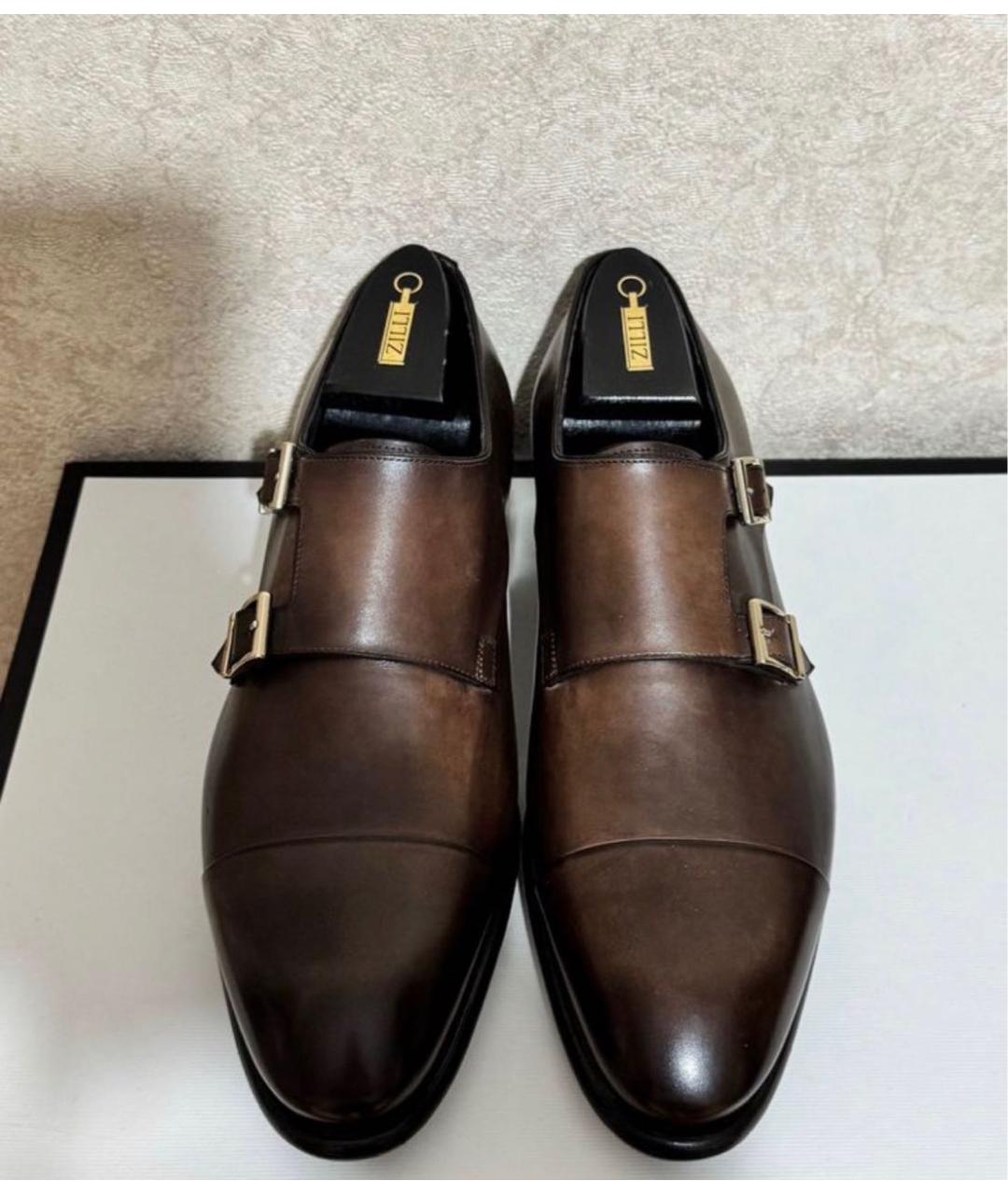 SANTONI Коричневые кожаные туфли, фото 5