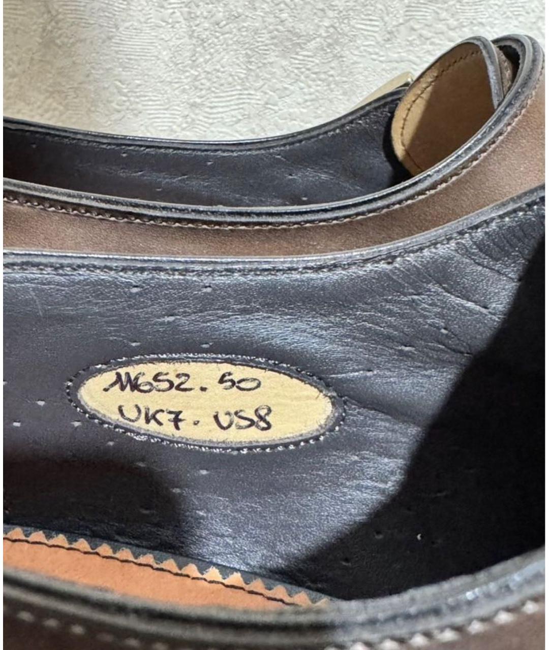 SANTONI Коричневые кожаные туфли, фото 8