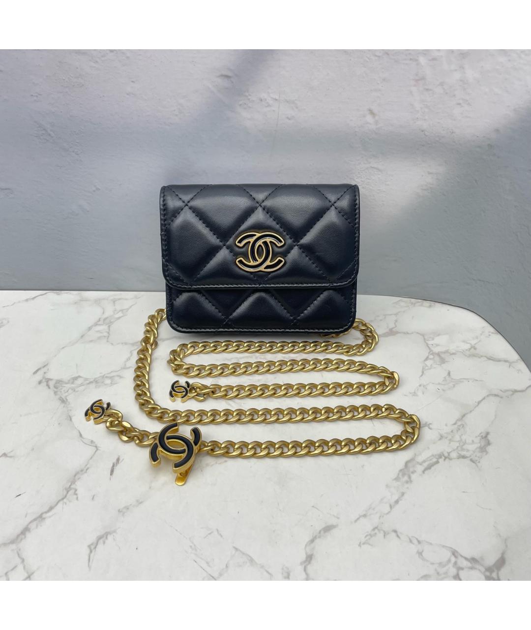 CHANEL Черная кожаная поясная сумка, фото 2