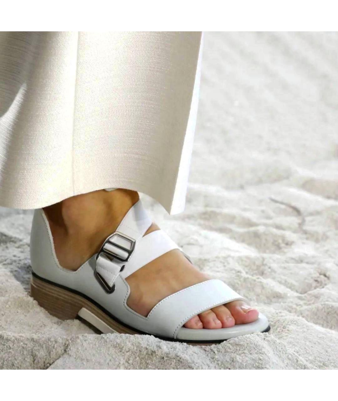 HERMES Белые кожаные сандалии, фото 3