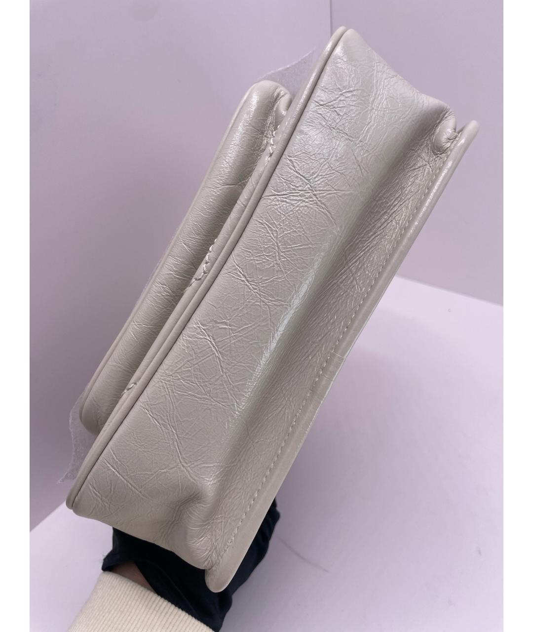 SAINT LAURENT Белая кожаная сумка через плечо, фото 4