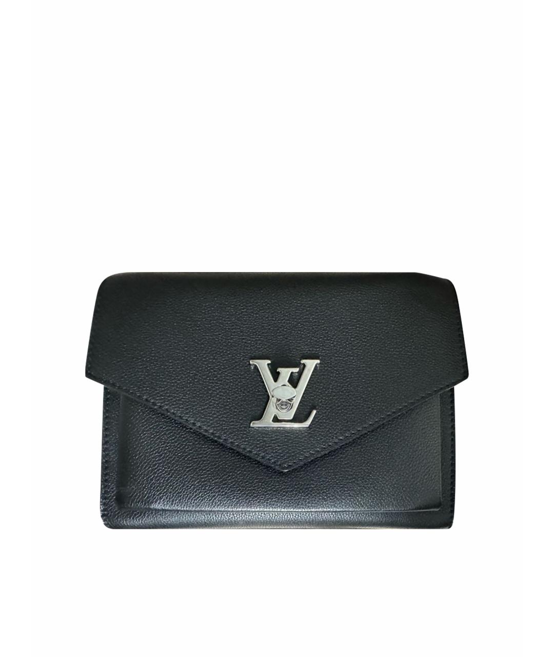 LOUIS VUITTON Черная кожаная сумка с короткими ручками, фото 1