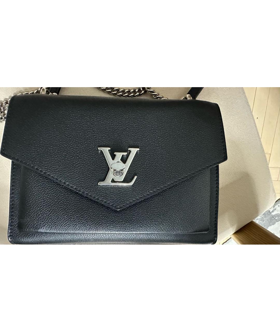 LOUIS VUITTON Черная кожаная сумка с короткими ручками, фото 5