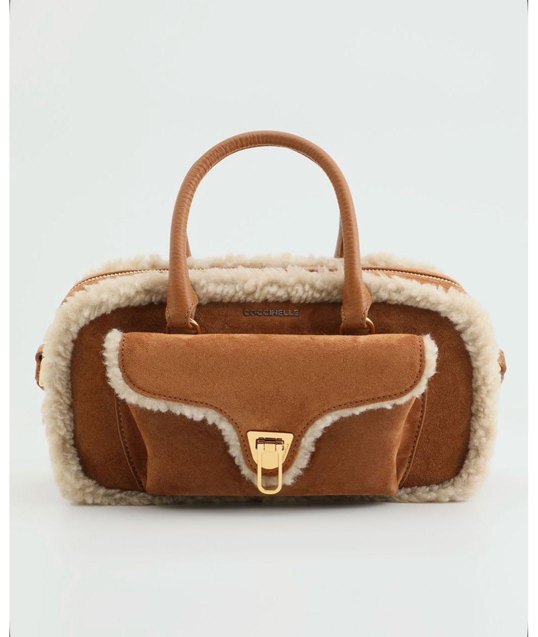 COCCINELLE Коричневая замшевая сумка через плечо, фото 4