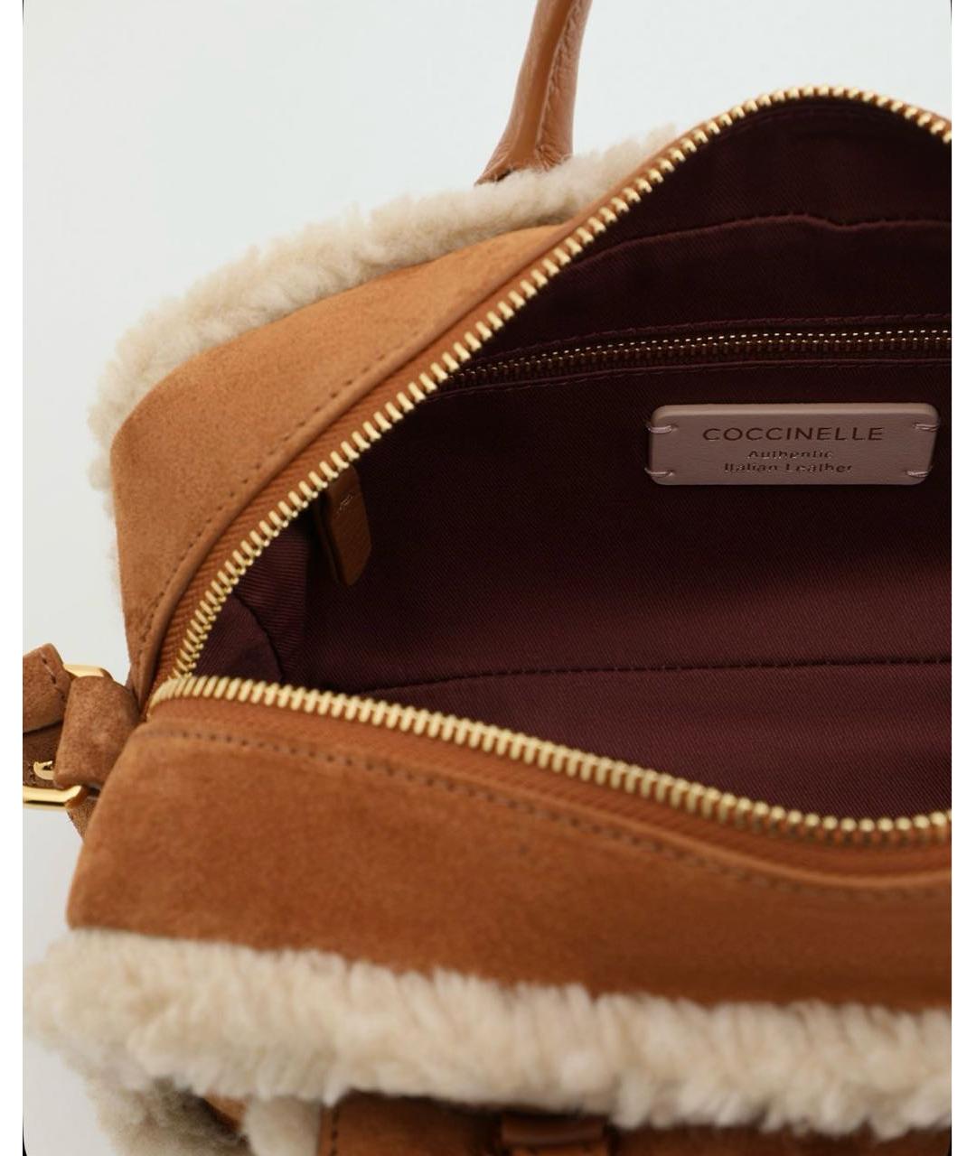 COCCINELLE Коричневая замшевая сумка через плечо, фото 3