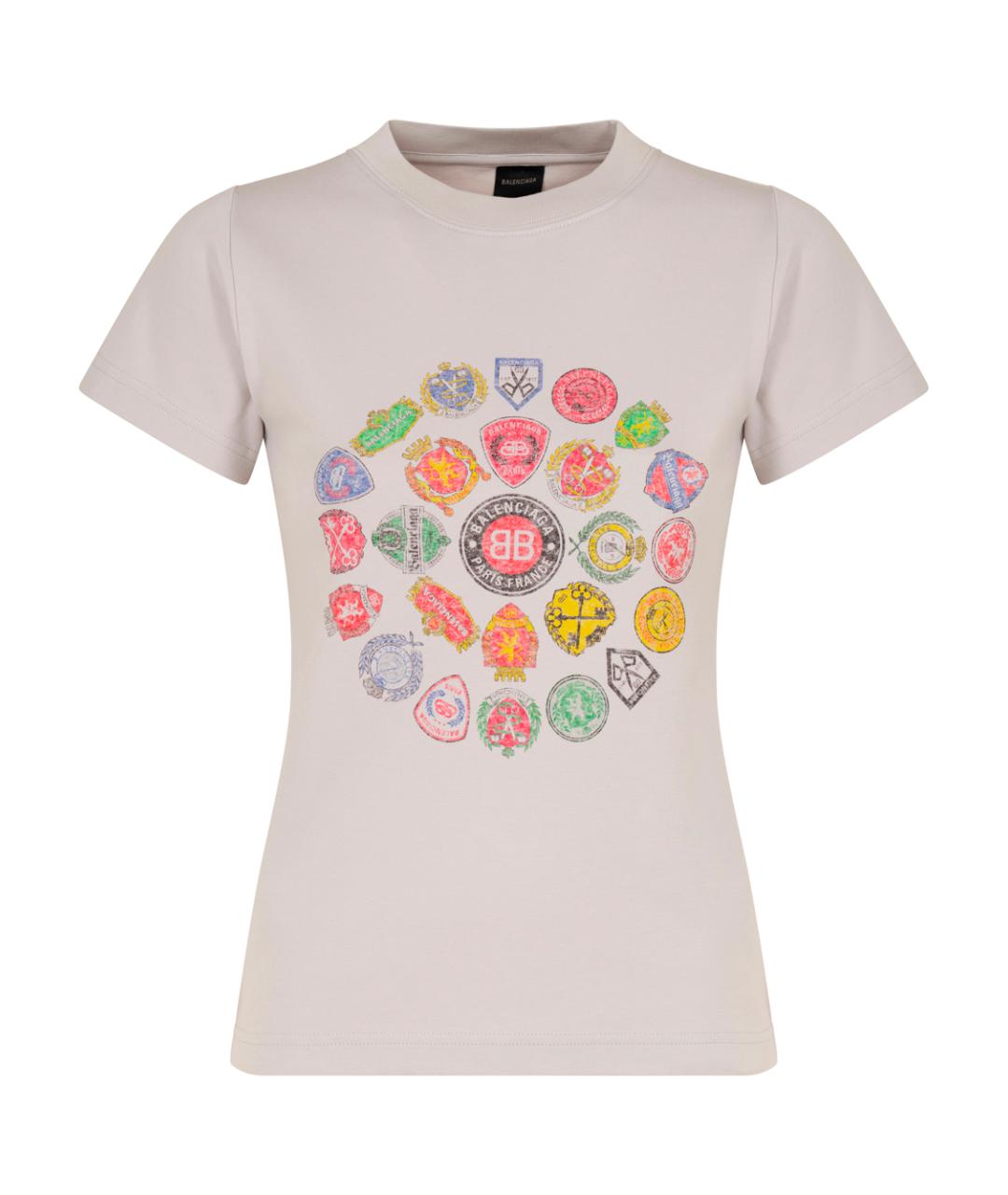 BALENCIAGA Мульти хлопковая футболка, фото 1