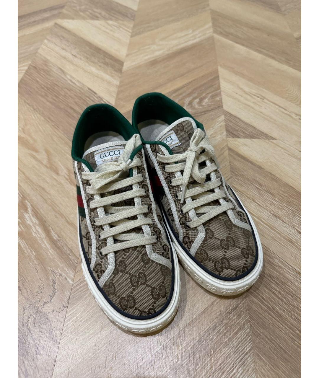 GUCCI Коричневые кеды, фото 2