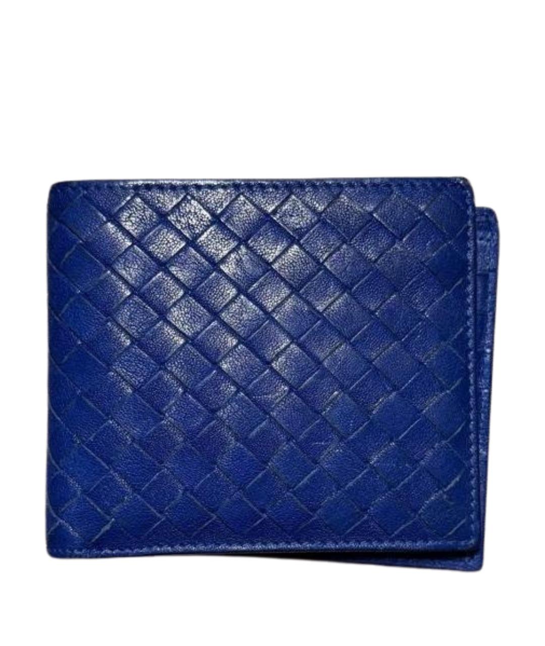 BOTTEGA VENETA Темно-синий кожаный кошелек, фото 1