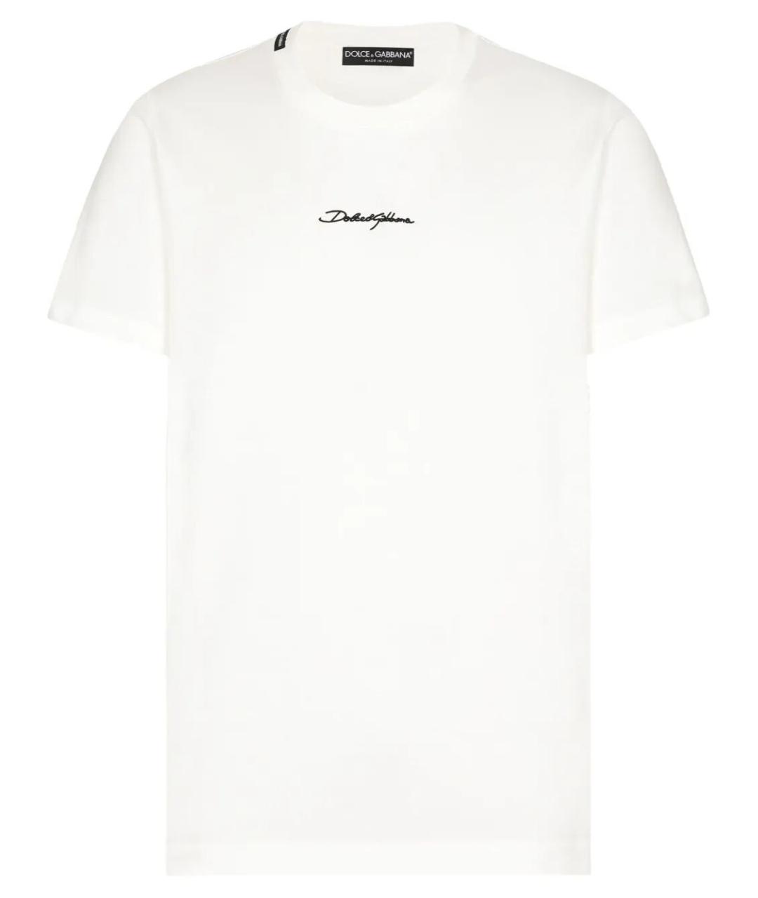 DOLCE&GABBANA Белая хлопковая футболка, фото 1