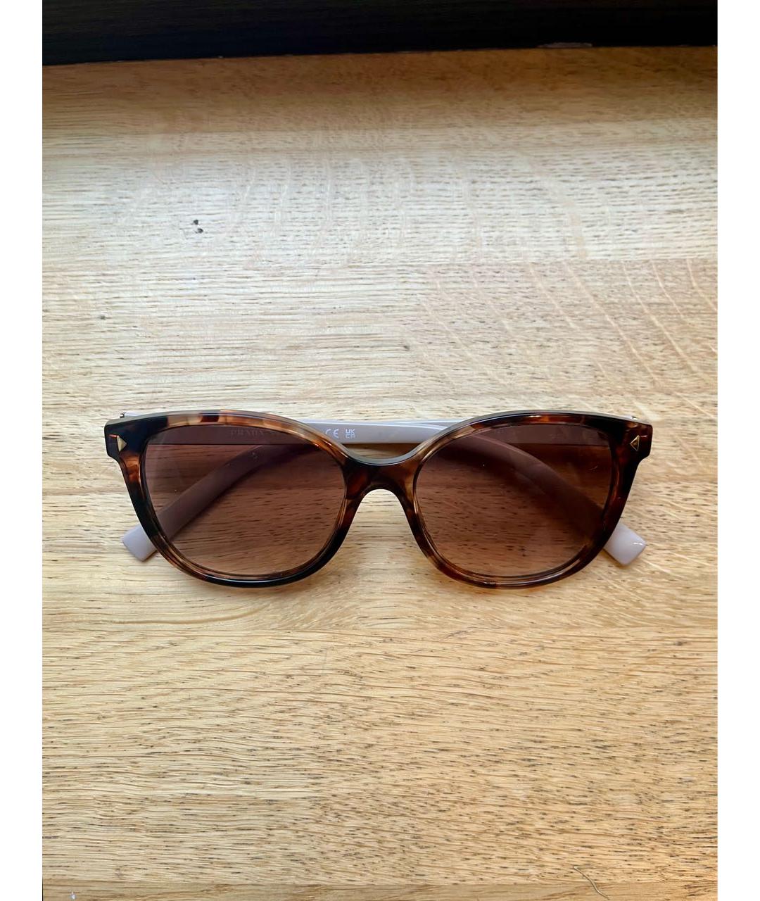 PRADA Коричневые пластиковые солнцезащитные очки, фото 5