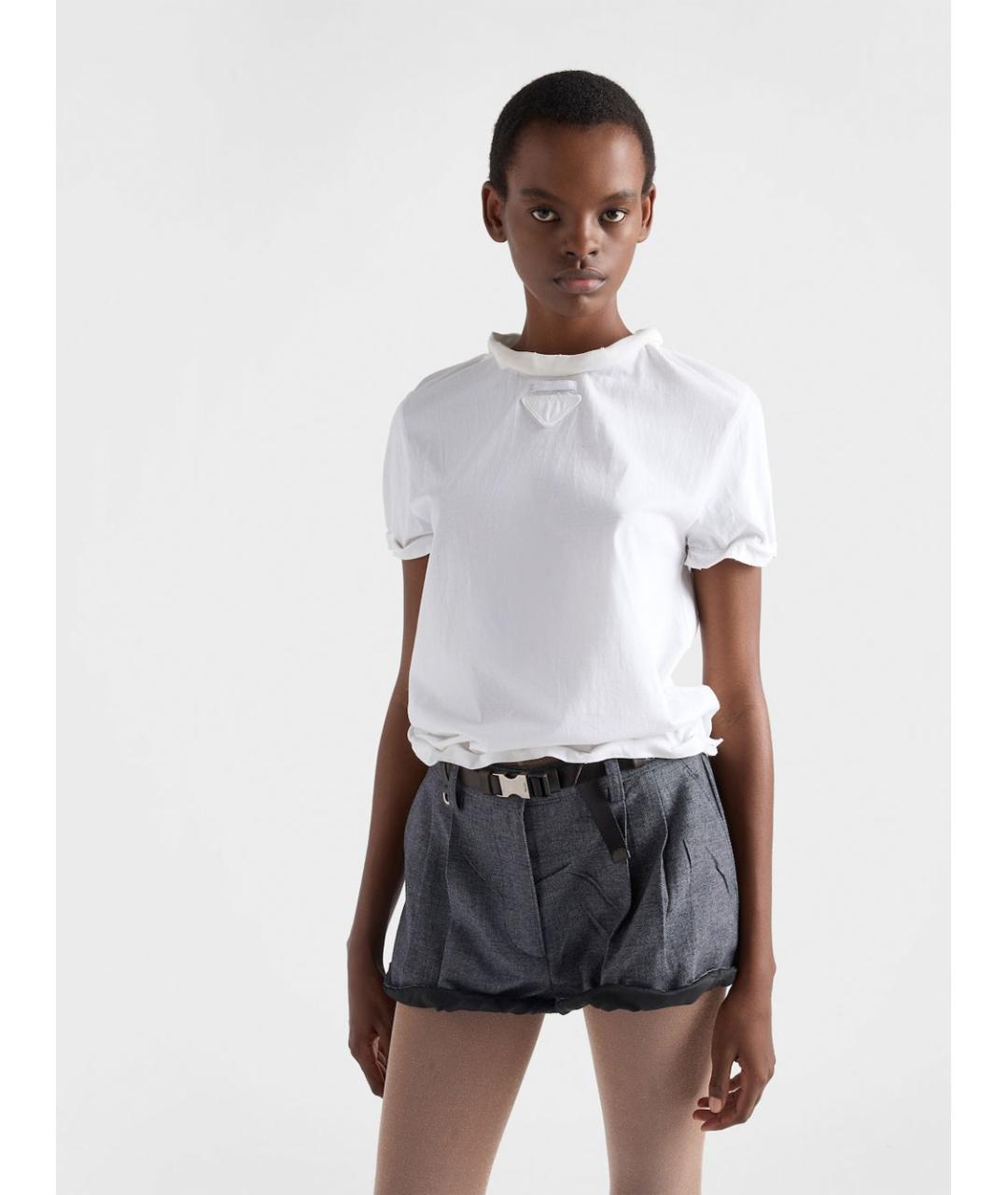 PRADA Белая хлопковая футболка, фото 2