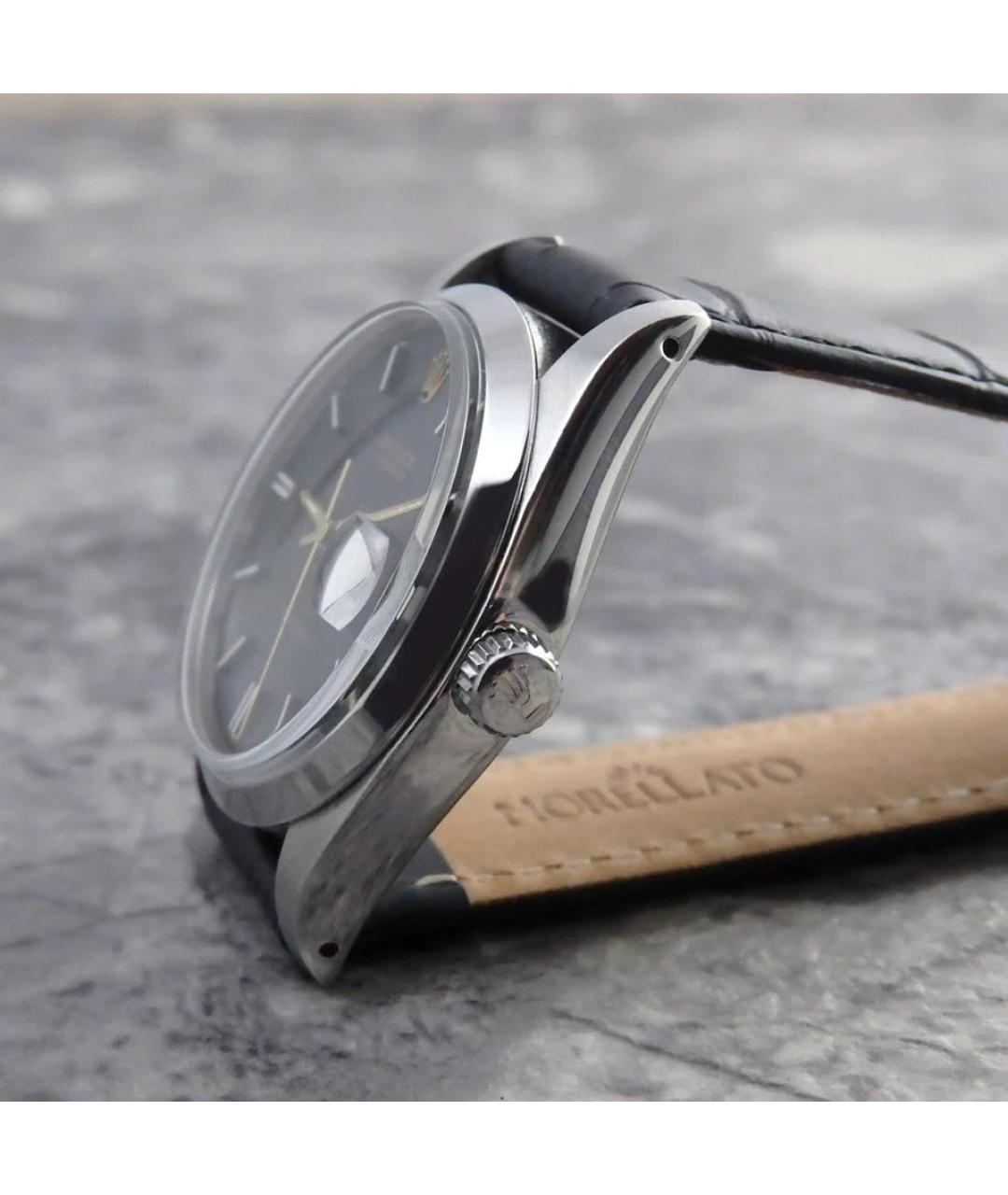 ROLEX Черные металлические часы, фото 4