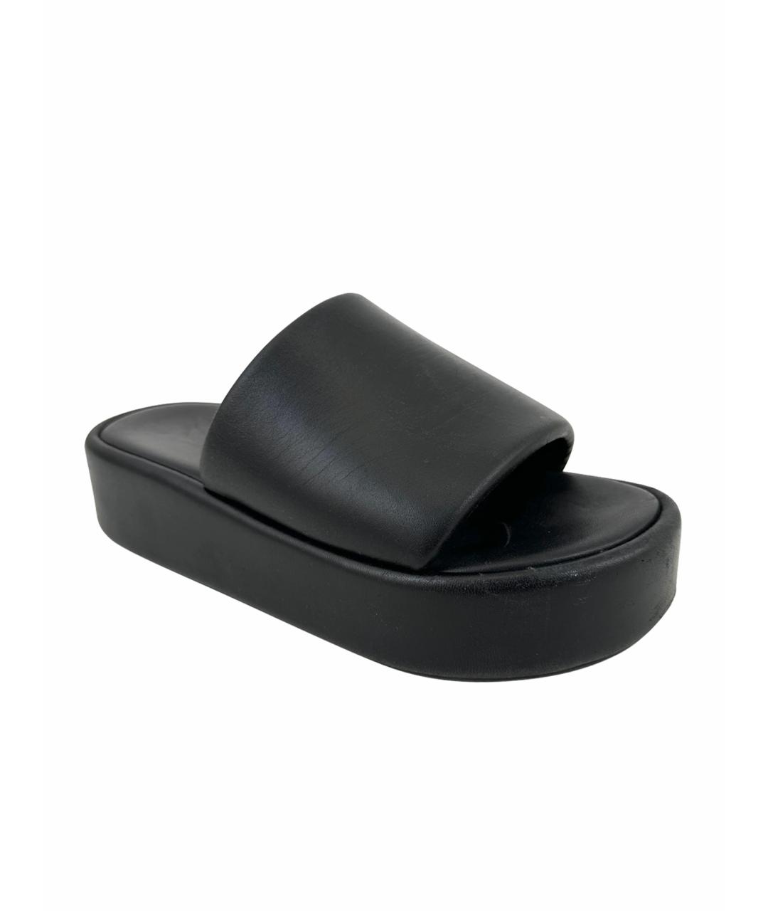 BALENCIAGA Черные кожаные сабо, фото 1