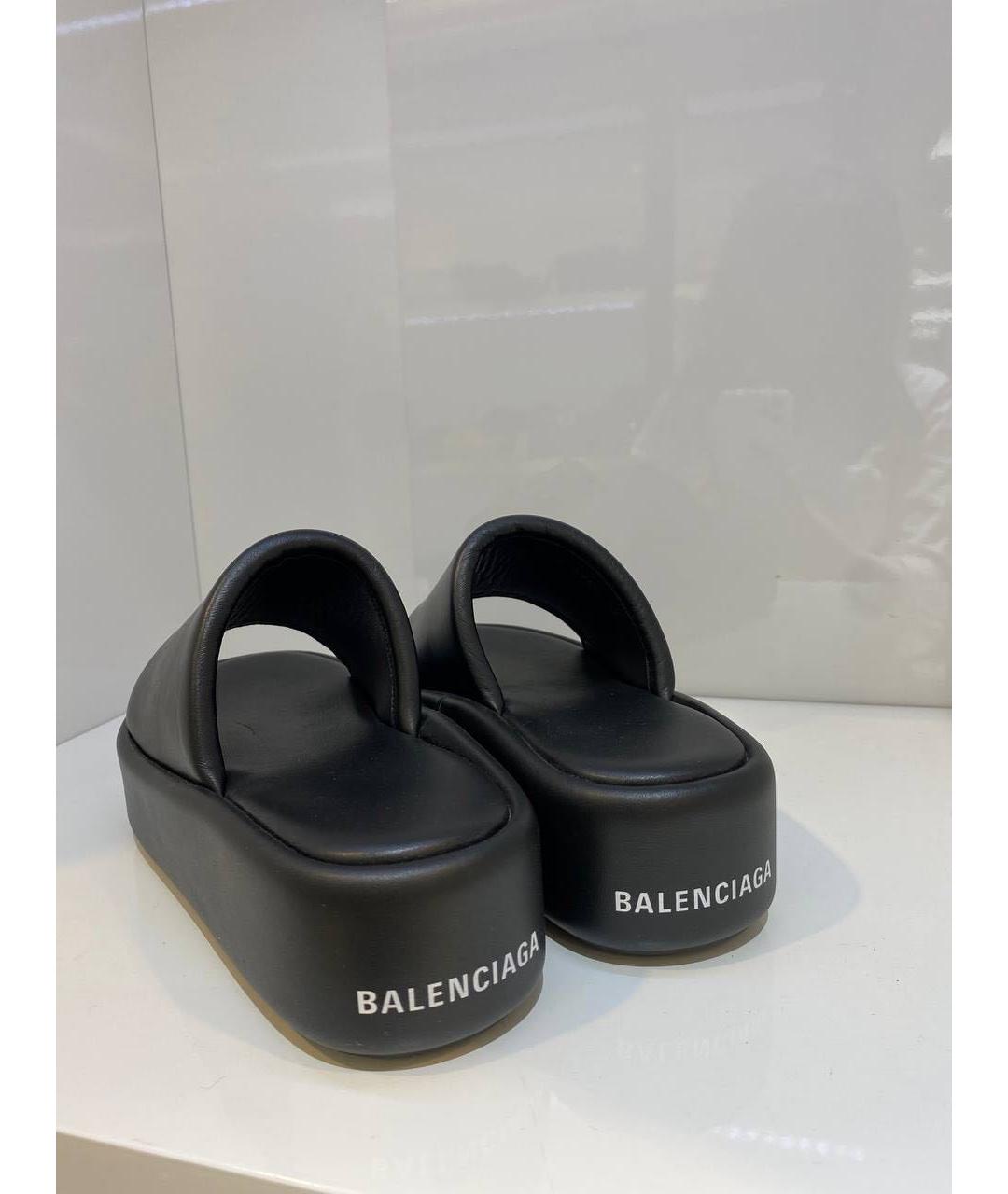 BALENCIAGA Черные кожаные сабо, фото 4