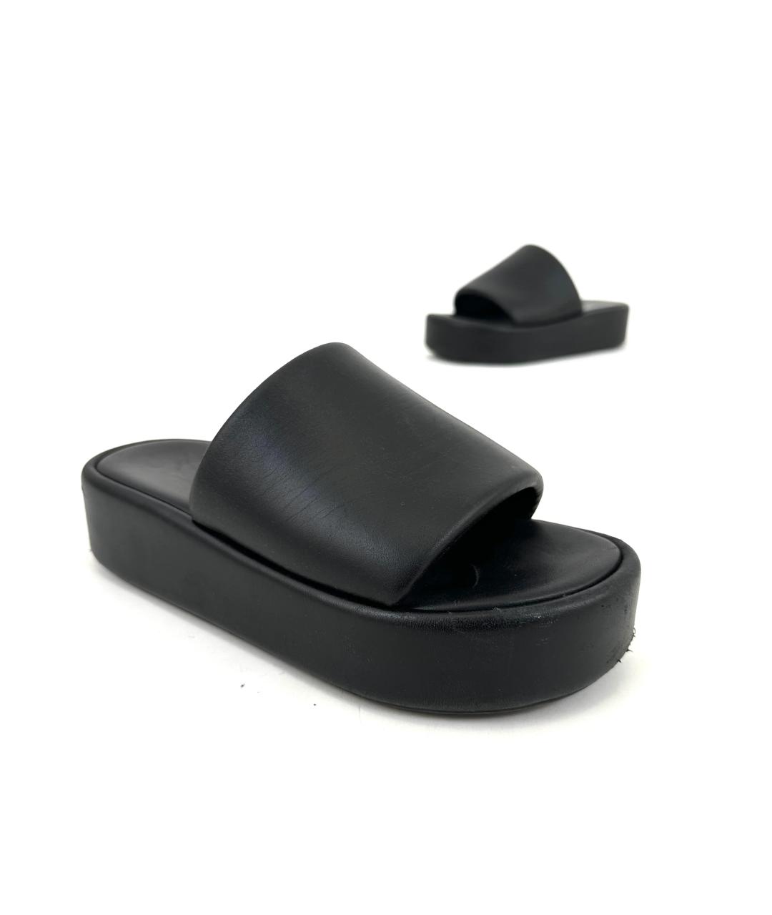 BALENCIAGA Черные кожаные сабо, фото 2