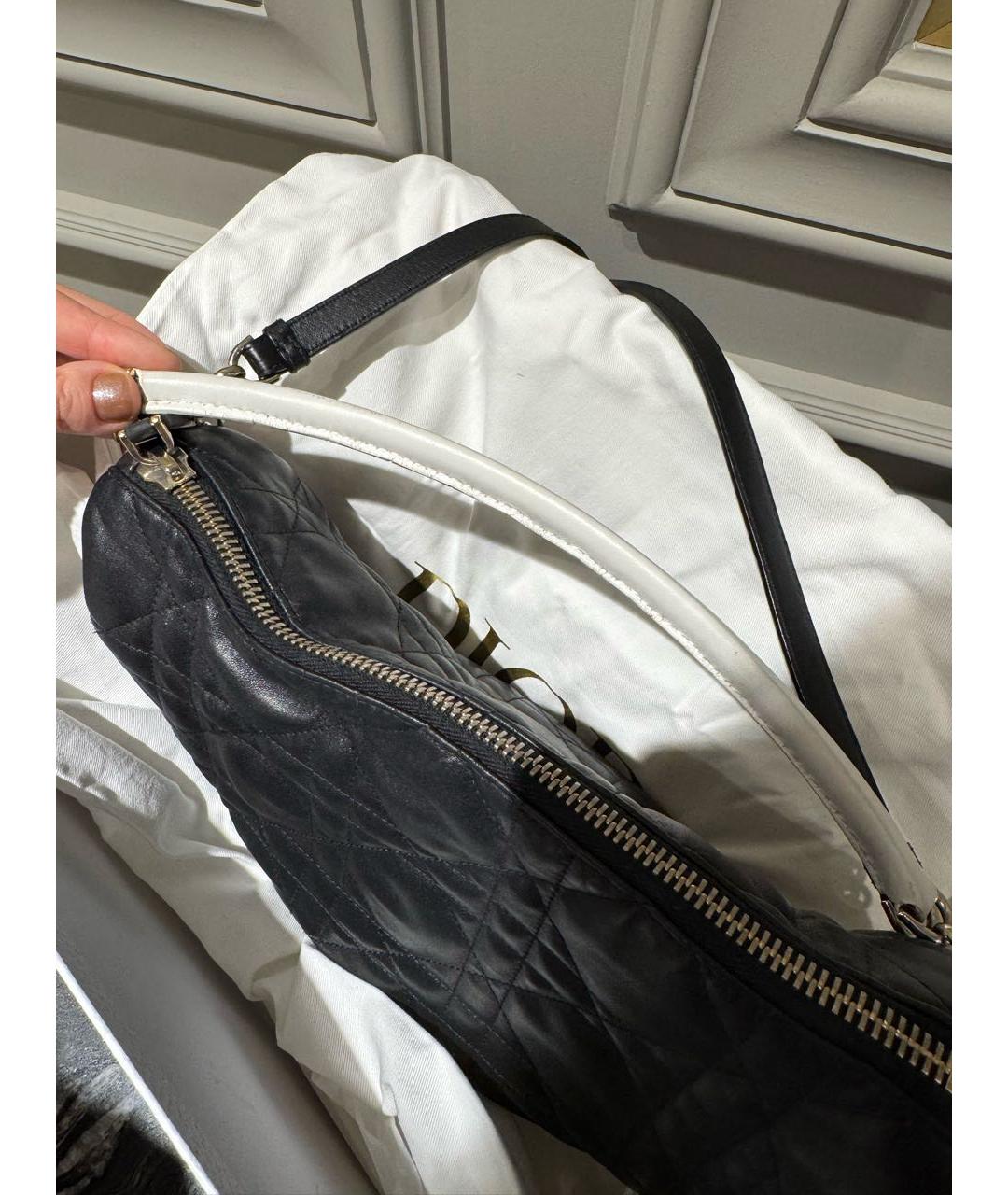 CHRISTIAN DIOR Черная кожаная сумка с короткими ручками, фото 2