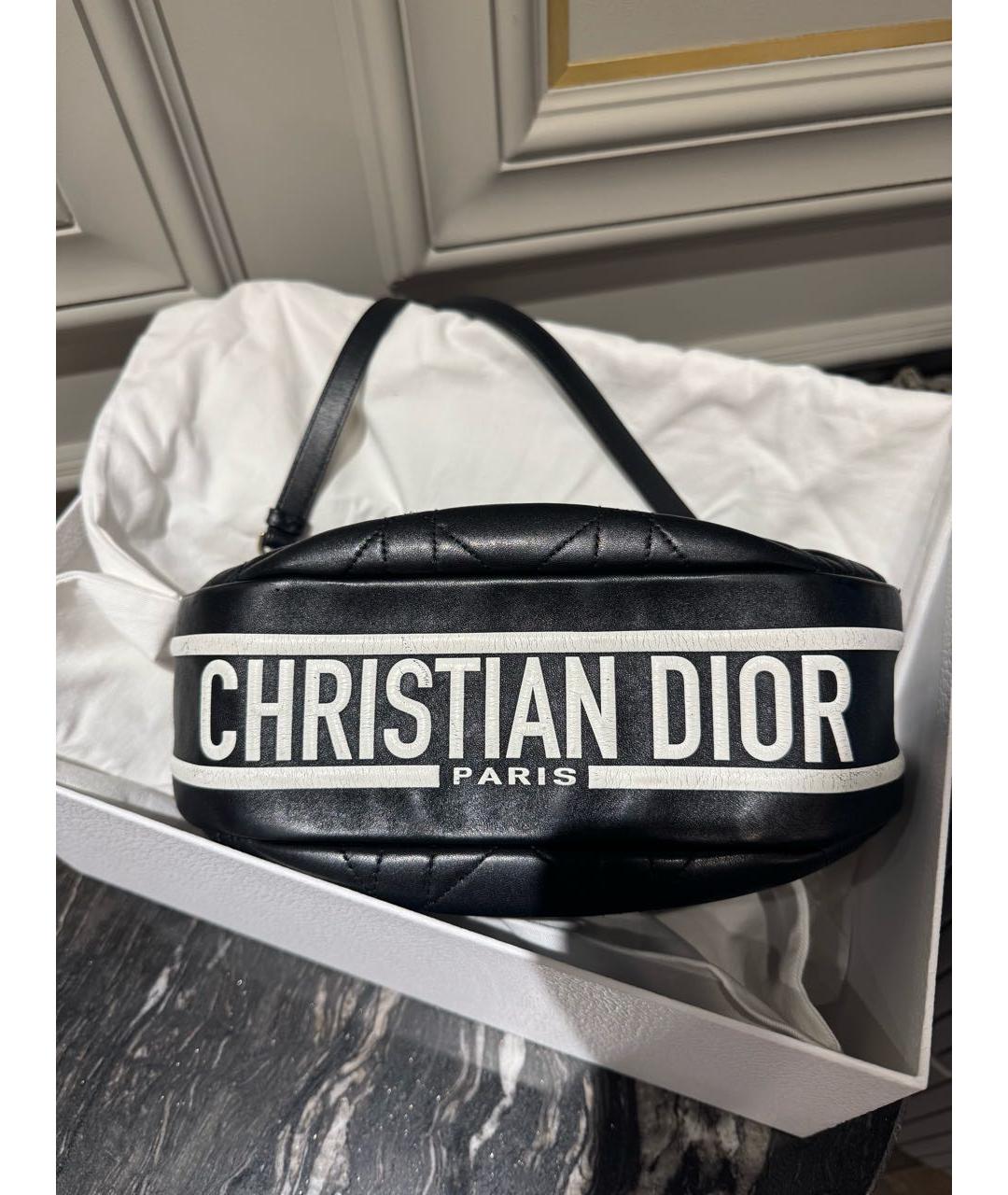 CHRISTIAN DIOR Черная кожаная сумка с короткими ручками, фото 3