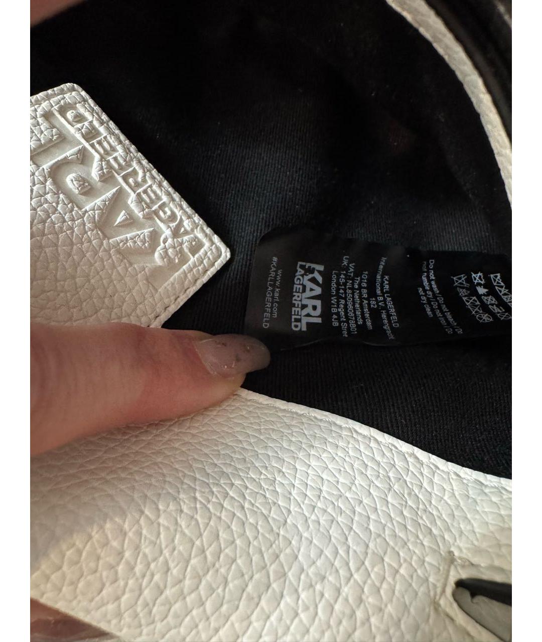 KARL LAGERFELD Белая кожаная сумка через плечо, фото 6