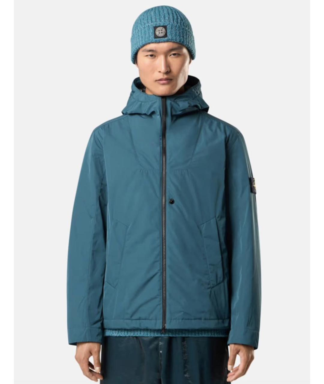 STONE ISLAND Бирюзовая полиэстеровая куртка, фото 3