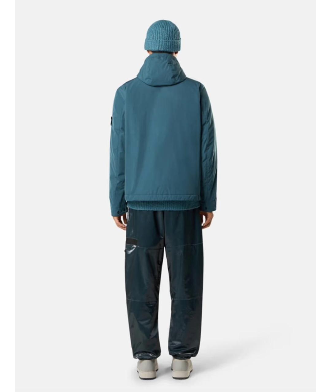 STONE ISLAND Бирюзовая полиэстеровая куртка, фото 5