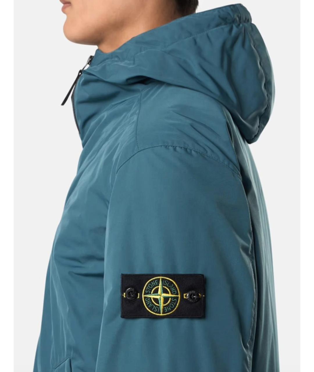 STONE ISLAND Бирюзовая полиэстеровая куртка, фото 6