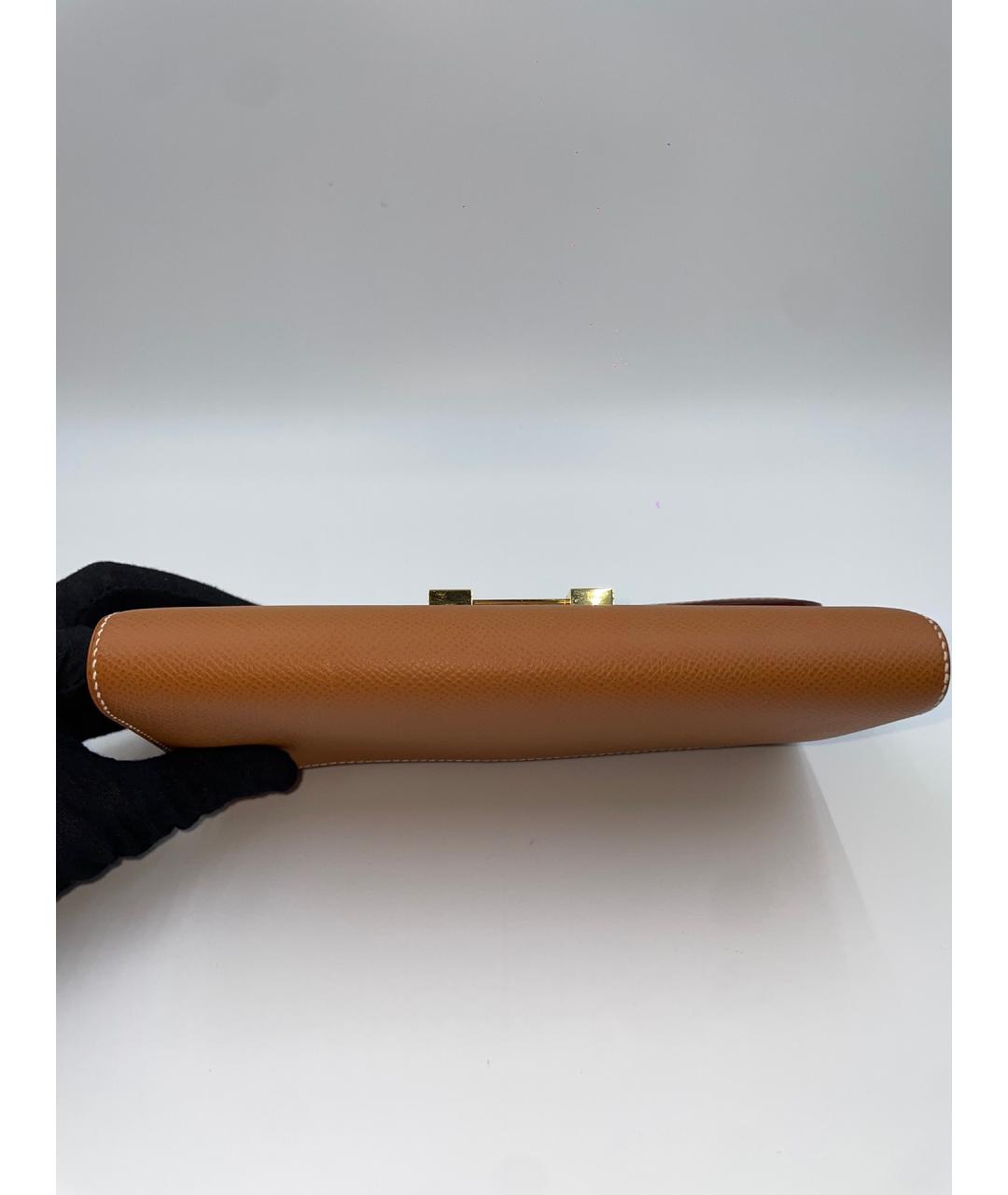 HERMES Коричневая кожаная сумка через плечо, фото 6