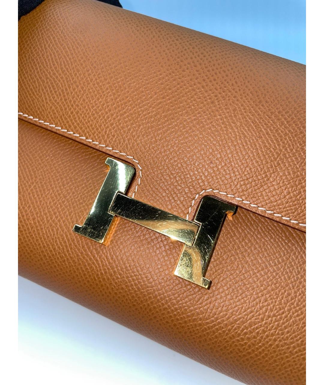 HERMES Коричневая кожаная сумка через плечо, фото 8