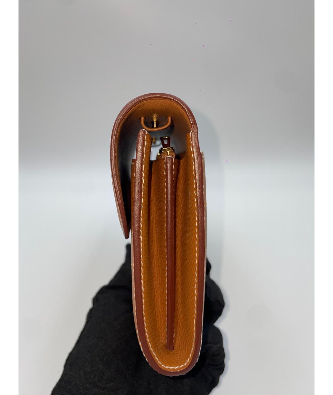 HERMES Коричневая кожаная сумка через плечо, фото 4