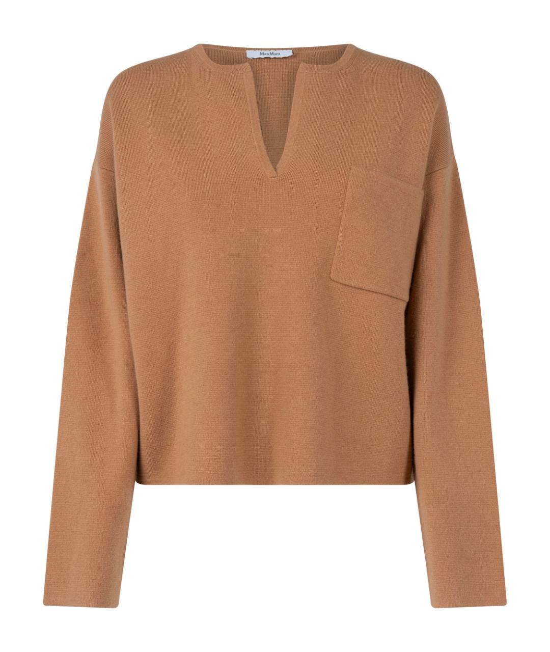 MAX MARA Коричневый шерстяной джемпер / свитер, фото 1