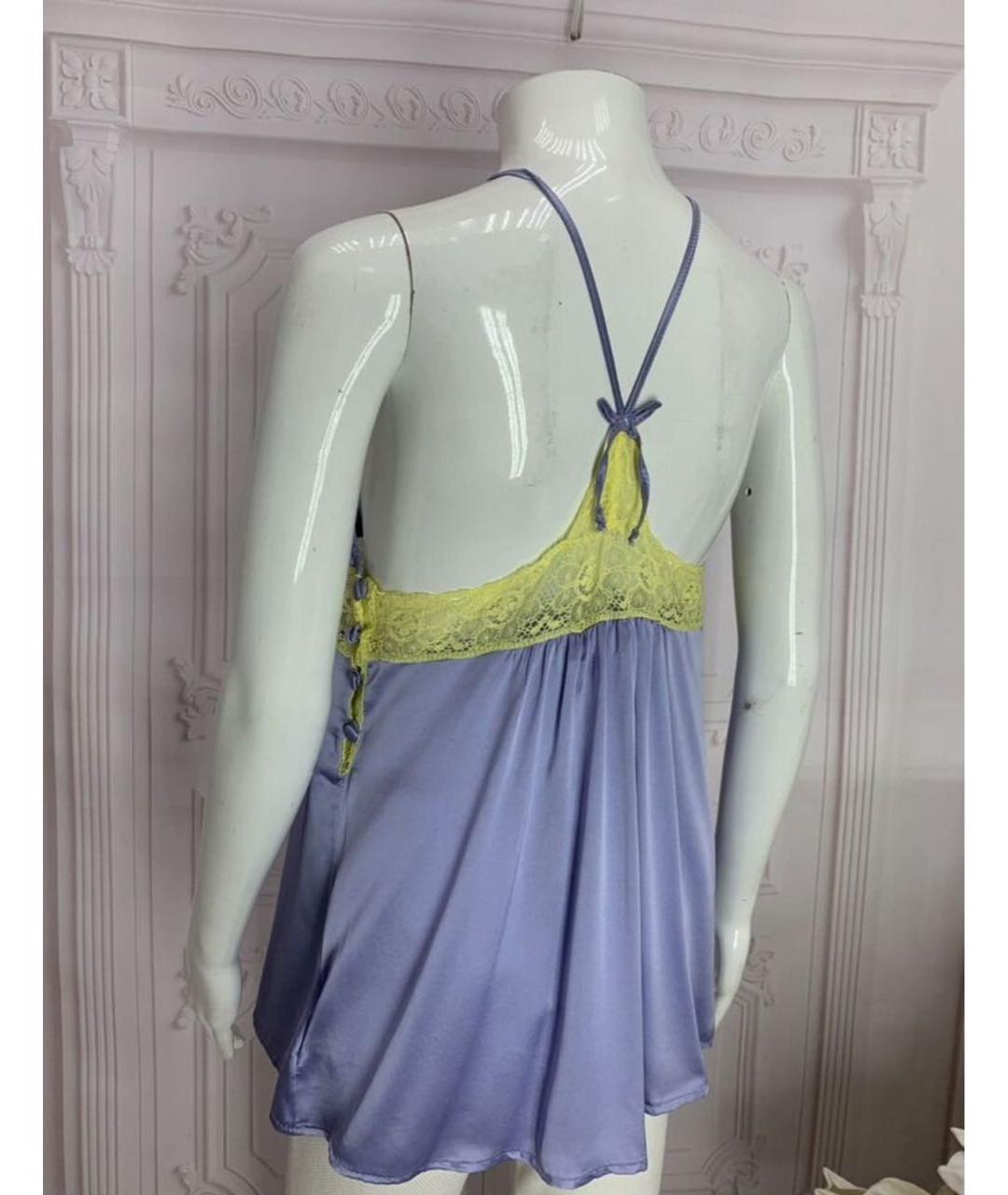 TWIN-SET Фиолетовая шелковая майка, фото 5