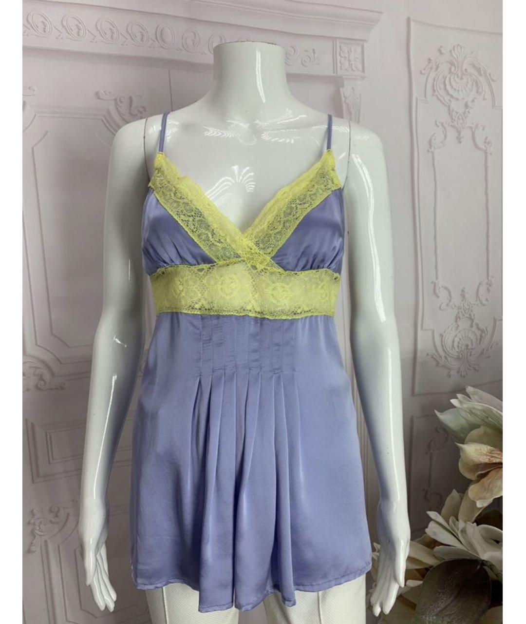 TWIN-SET Фиолетовая шелковая майка, фото 4