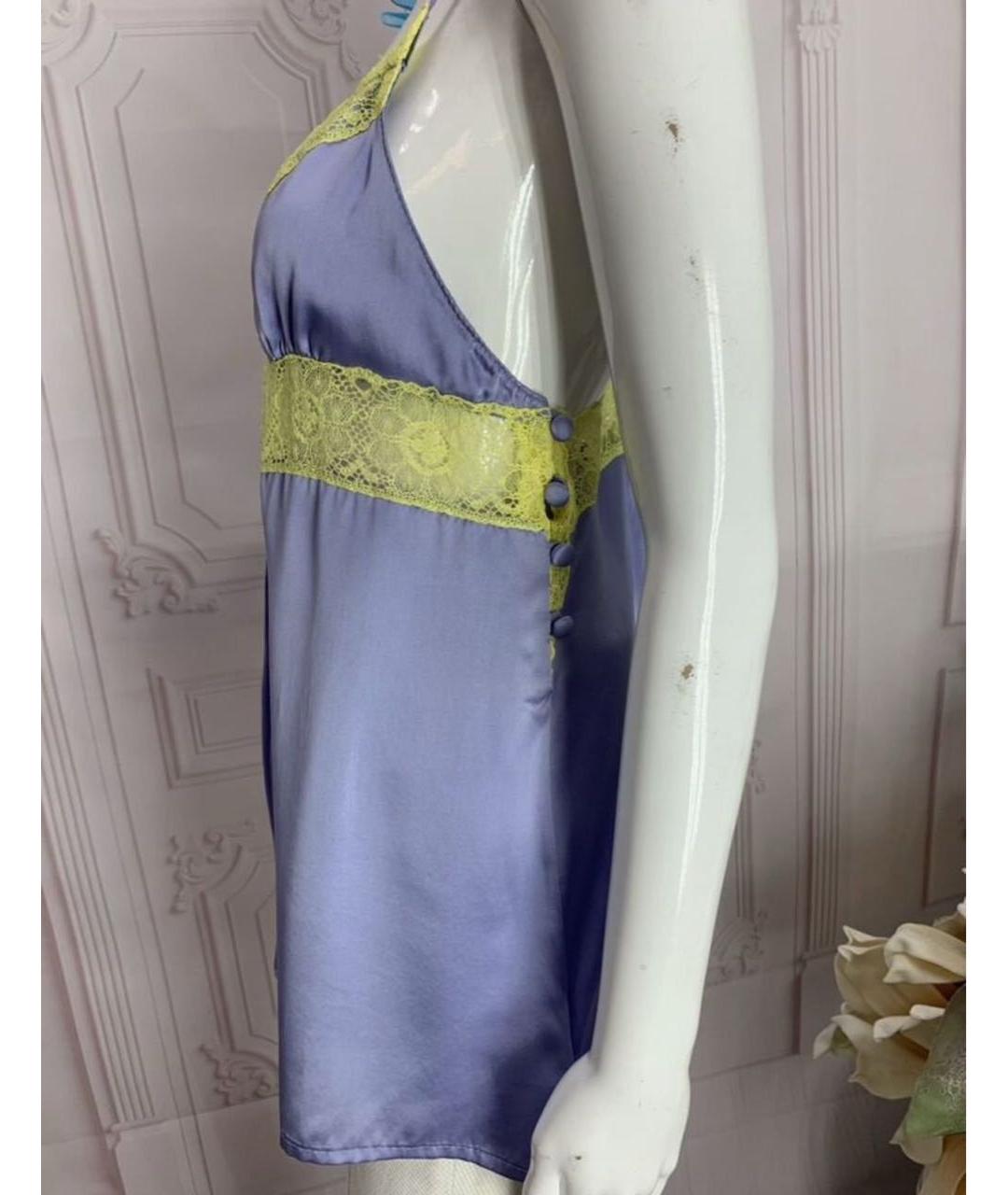 TWIN-SET Фиолетовая шелковая майка, фото 7