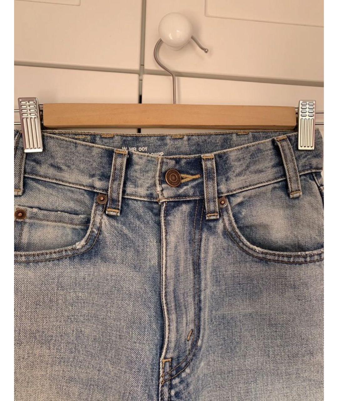 CELINE Голубые хлопковые прямые джинсы, фото 5