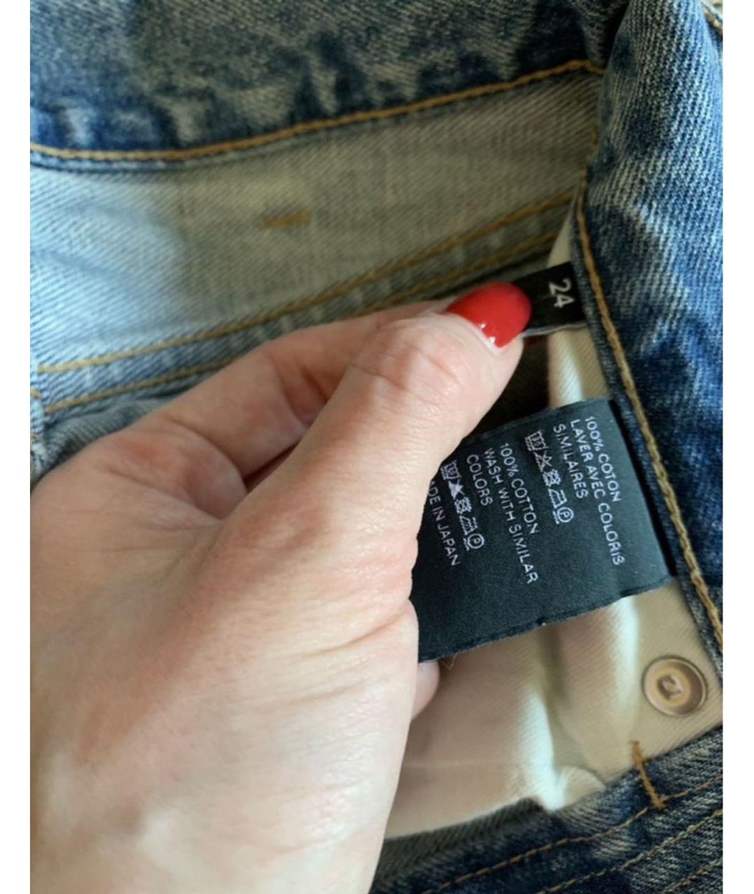 CELINE Голубые хлопковые прямые джинсы, фото 7