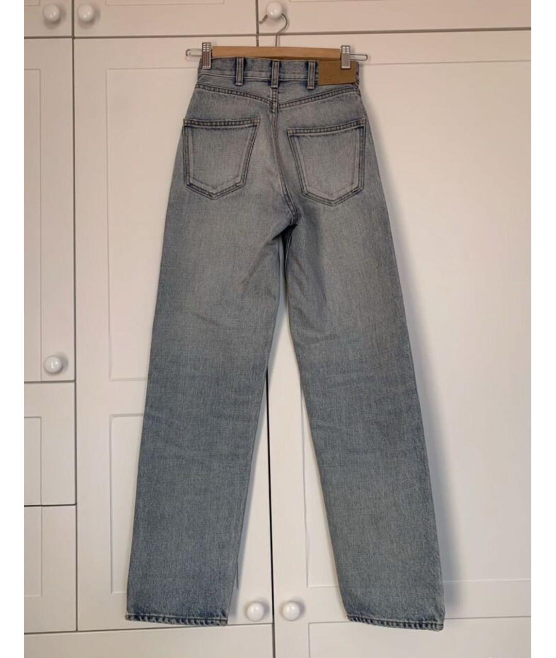 CELINE Голубые хлопковые прямые джинсы, фото 2