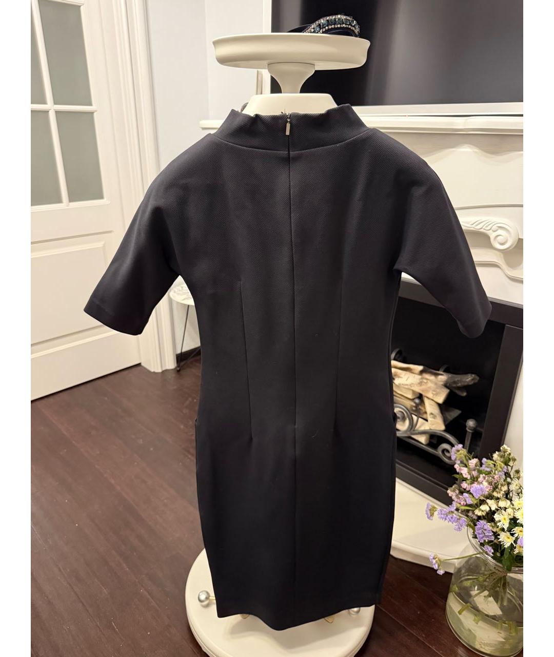 MAX MARA Темно-синее полиэстеровое повседневное платье, фото 2