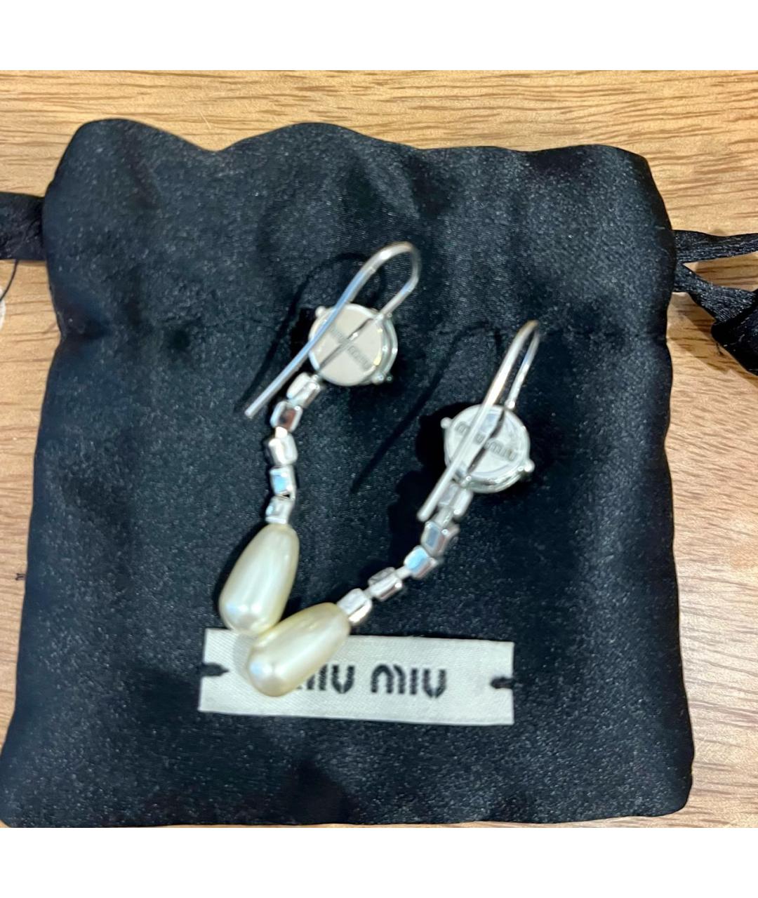 MIU MIU Серебряные металлические серьги, фото 3