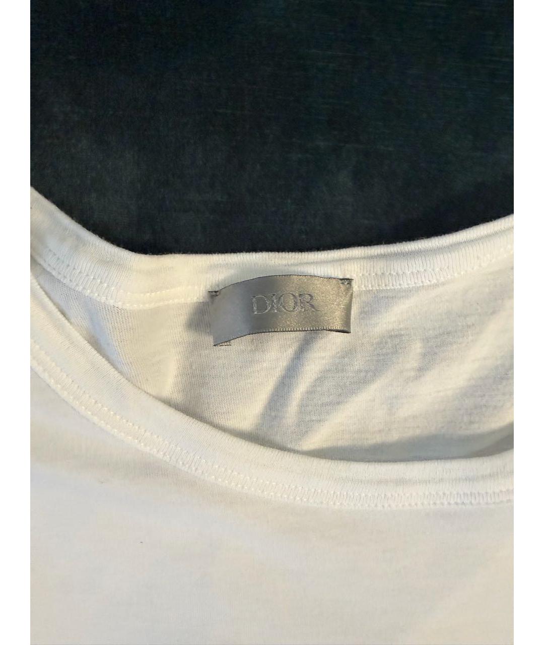 CHRISTIAN DIOR Белая хлопковая футболка, фото 2